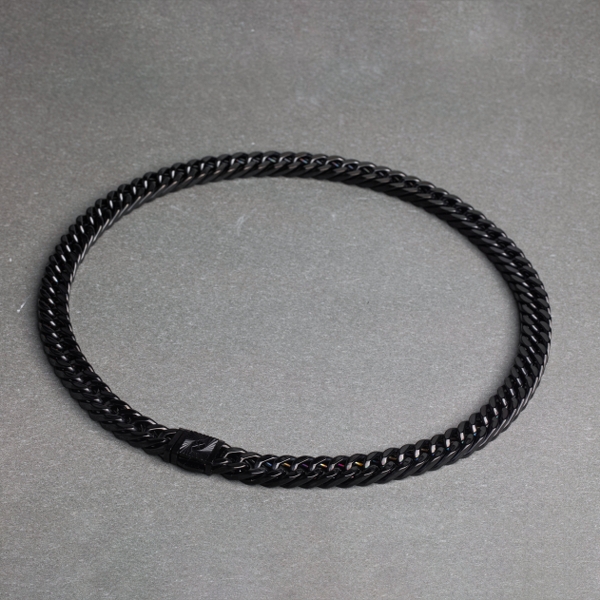 black-plated stainless steel unisex bracelet