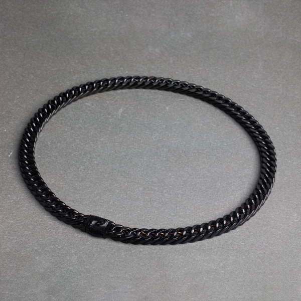 bracelet unisexe en acier inoxydable plaqué noir