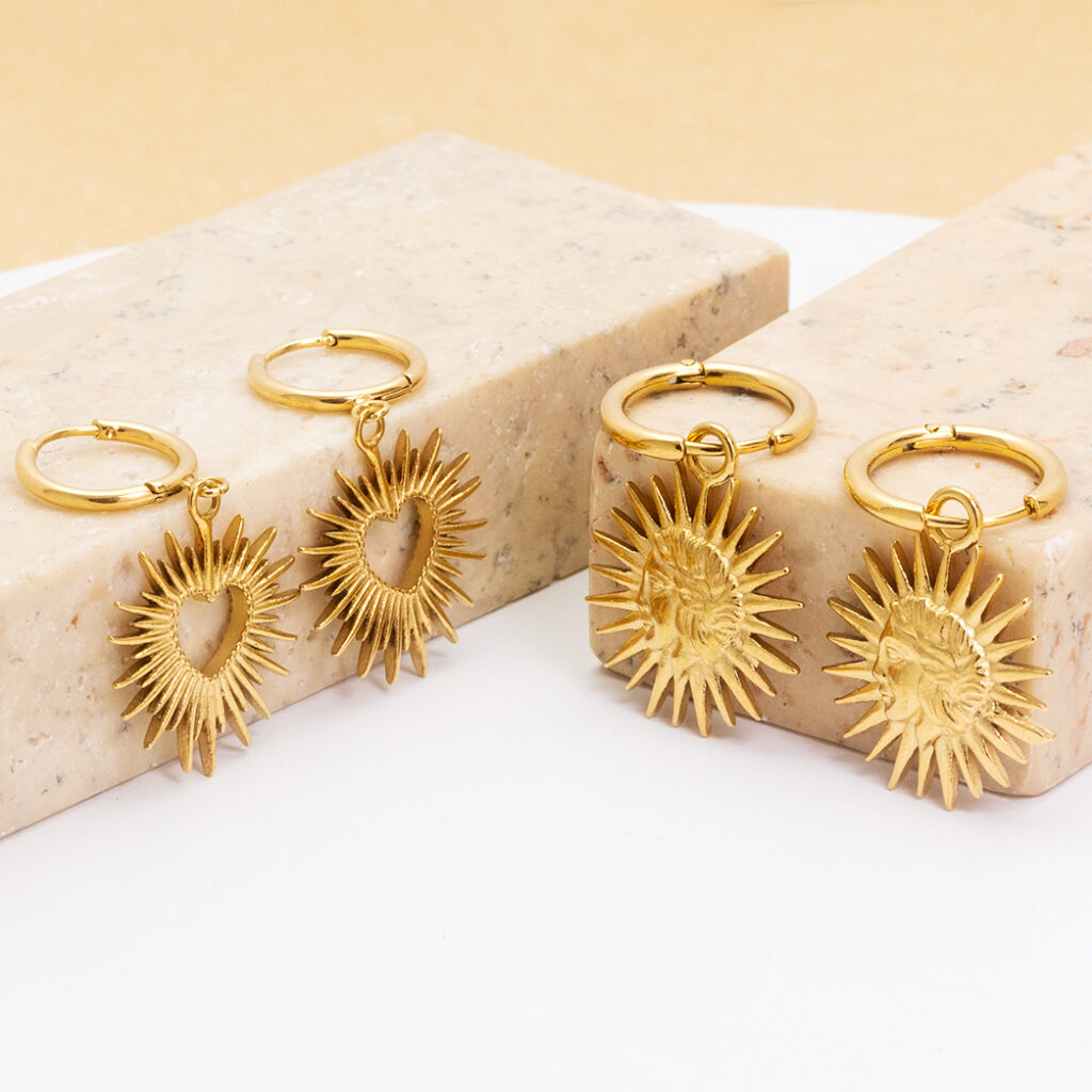 gold plated stainless steel earrings
