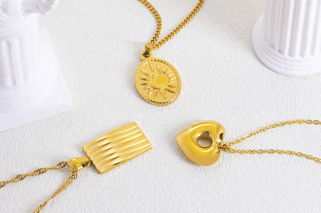 stainless steel gold plated pendants