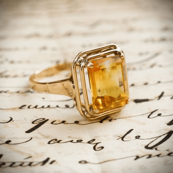 yellow citrine ring